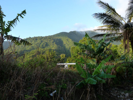 Radar Survey on Morne Angles in Dominica. (photo by Adam Brown)