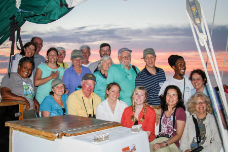 The whole team on board the Sea Explorer. (Photo by Mike Sorenson)