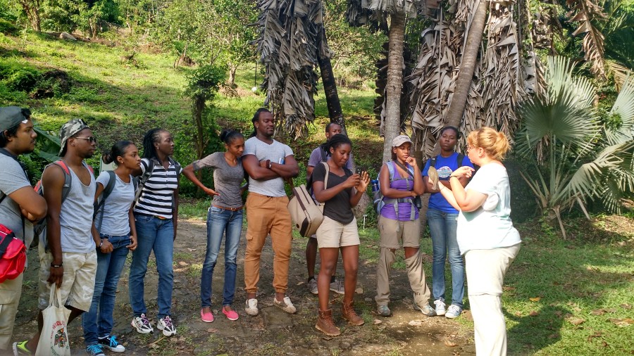 Paula Grief, bander-in-charge at Oak Hammock Marsh (OHM) Interpretive Centre, giving a training talk to student. OHM also collaborates on BIrdsCaribbean's West Indian Whistling-Duck and Wetlands Conservation Project.