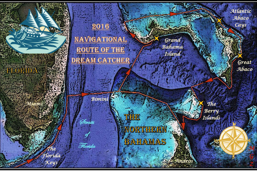 2016 Navigational Route of the Dream Catcher (Image © Conservian/ Margo Zdravkovic & Google Earth)