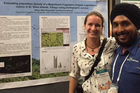 Robin Bath-Rosenfeld and Darshan Narangat their poster (photo by Lisa Sorenson)