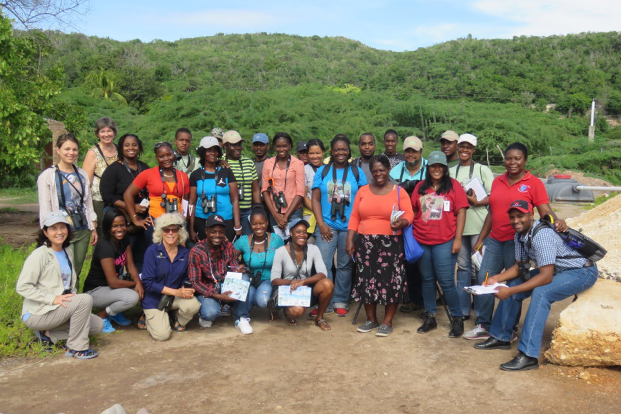 Group photo of workshop participants at the site of C-CAM’s Discovery Center. 