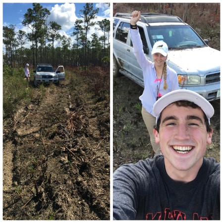 Getting out of a messy situation while in the field in the Bahamas. Photo by Dan Stonko