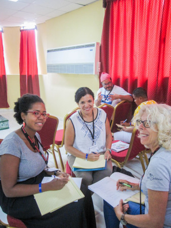 Workshop participants practice and get peer feedback. (Photo by Jenn Yerkes)
