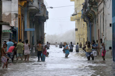 Flooding caused by Hurricane Irma in Old Havana, Cuba. (Photo by Juvenal Balán)