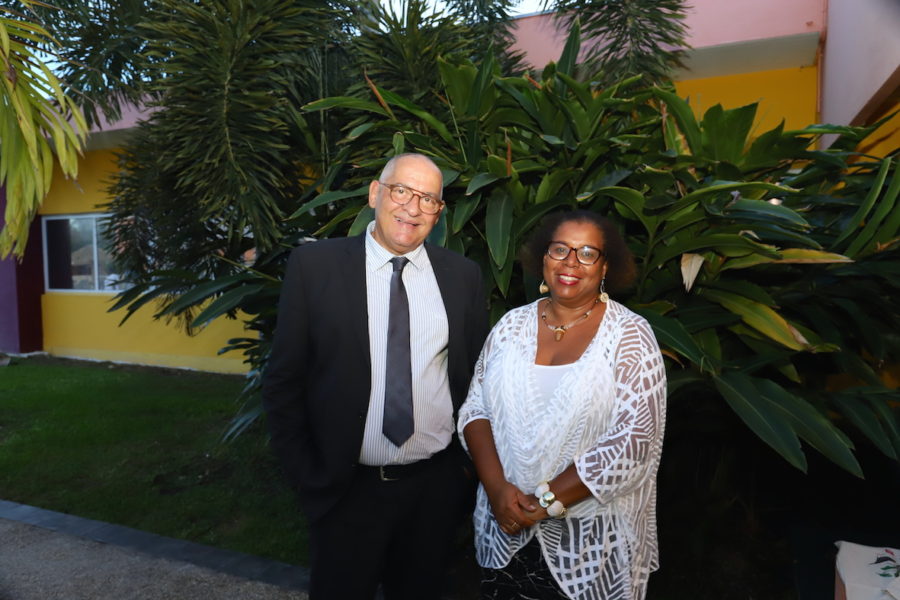 Maurice Anselme, General Director of the Parc National de la Guadeloupe (PNG) and Mylene Musquet, Executive Director of PNG, on the last evening of the conference. (photo by Fred Sapotille)
