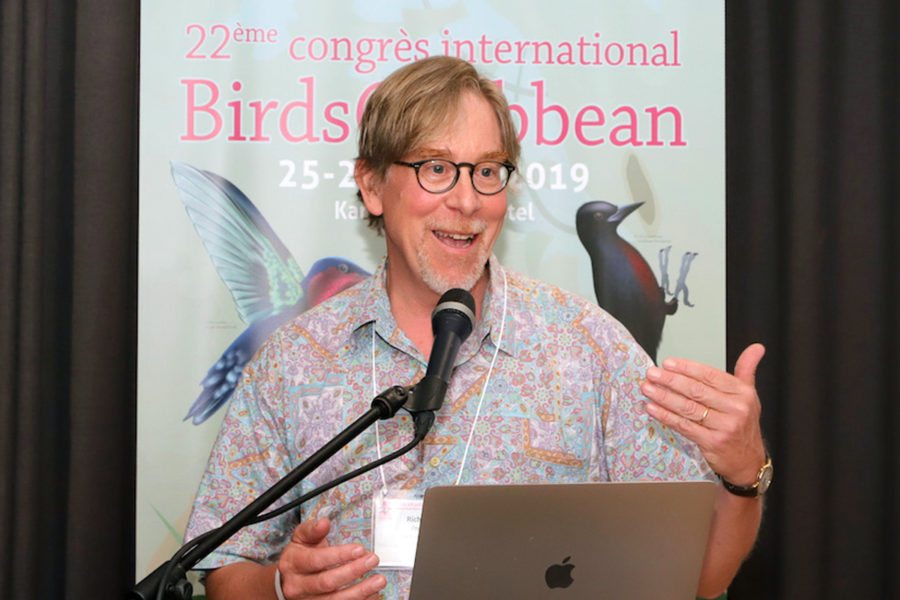 Keynote speaker, Richard Prum, dazzled the audience with his fascinating talk on The Evolution of Beauty and bird mating tactics. (Photo by Fred Sapotille)
