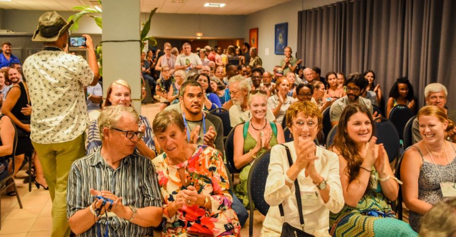 On the final night of the Guadeloupe Conference, delegates gather in good spirits in anticipation of the Awards Ceremony.