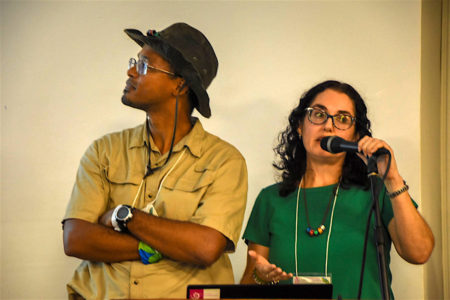 Leno Davis and Adrianne Tossas get the Mentorship Workshop started at BirdsCaribbean's International Conference in Guadeloupe, 25-29 July 2019. (photo by Mark Yokoyama)