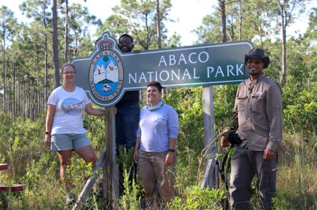 Abaco Field Survey Team (left to right): Caroline Stahala, Bradley Watson, Giselle Dean, and Ancilleno Davis