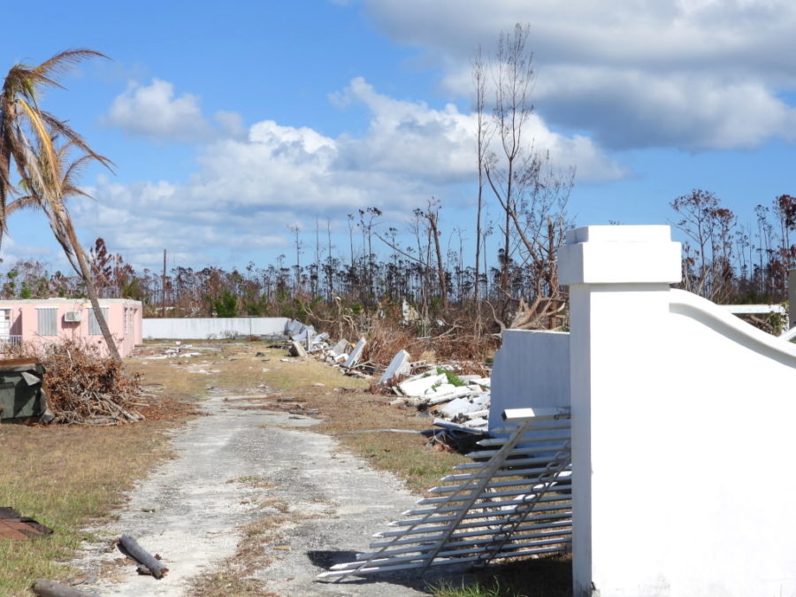 Home damaged from Hurricane Dorian, High Rock, Grand Bahama.