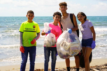 beach clean-up at Punta Cucharas Nature Reserve, Ponce, Puerto Rico
