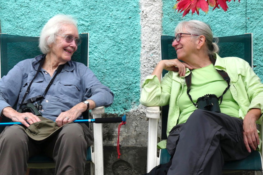 Bonnie and Jane enjoying a chat before heading to the next island on our itinerary – St. Vincent 