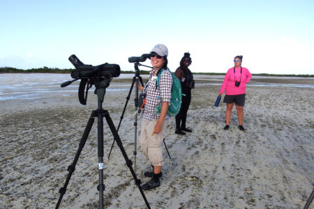 Crew surveying Little Ambergris Cay, South Caicos, Sarah Neima, Tyann Henry, Kathy Lockhart