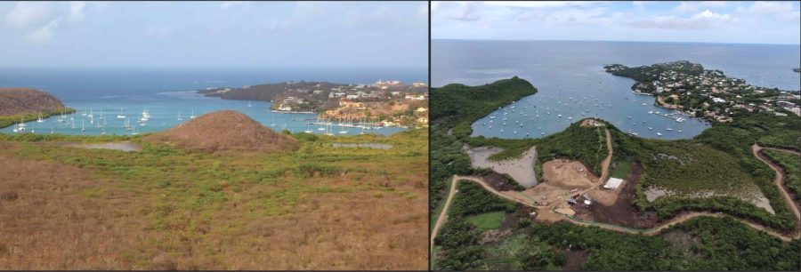 Mt Hartman before and after forest and mangrove clearing