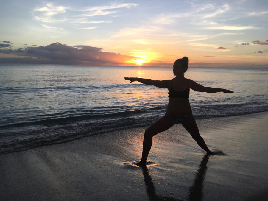 Alex Practicing Yoga on the Beach at Sunset