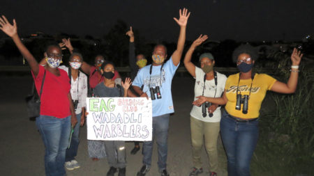 Birding team celebrating