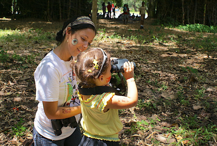 Alieny and child birding in Cuba for the Caribbean Endemic Bird Festival