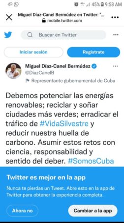 Cuban President tweets about caged birds