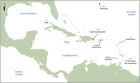 Map depicting research locations of the studies published in Volume 34