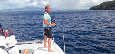 View from a catamaran traveling from Saint Lucia to Martinique