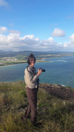 Birding the Islands client atop Moule a Chique, Saint Lucia.