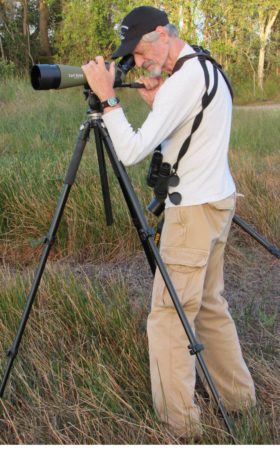 Rob doing what he loved best – birding.