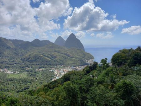 The stunning Piton Mountains, Saint Lucia.