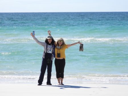 Lisa and Jennifer enjoying Pelican Point Beach.