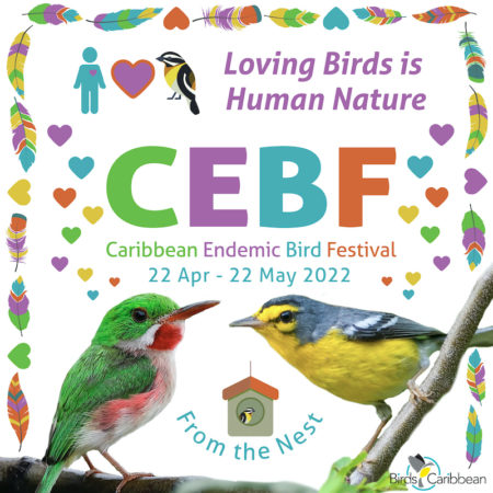 Graphic highlighting the CEBF2022 theme "Loving Birds is Human Nature"
