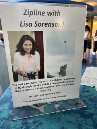 Silent Auction offer to zipline with Lisa Sorenson.