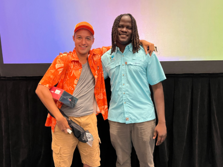 Winner of the Power of Film Video Competition Russell Campbell and Elijah Sands, Workshop Facilitator.