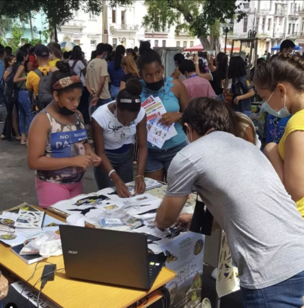 Students participate in CEBF festivities in Cuba.