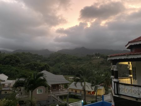 La Soufriere in the clouds on the east side of the island.