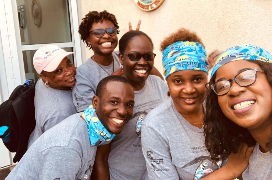 Anderson Jean with colleagues from around the Caribbean at BirdsCaribbean's Shorebird Monitoring and Conservation Workshop in Cabo Rojo, Puerto Rico, 2019. 