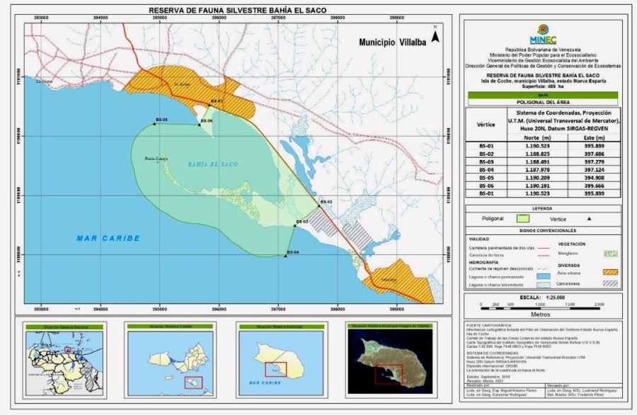 Map showing Punta de Palo Wildlife Reserve.