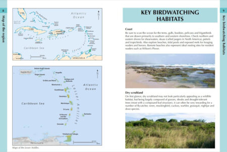 Sample page showing maps and habitat guide