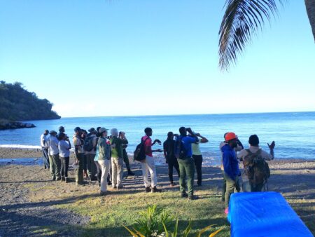 Group of birders at Buccament Bay