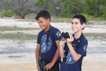 Kids enjoying the birds and joining in with CWC surveys in Cuba